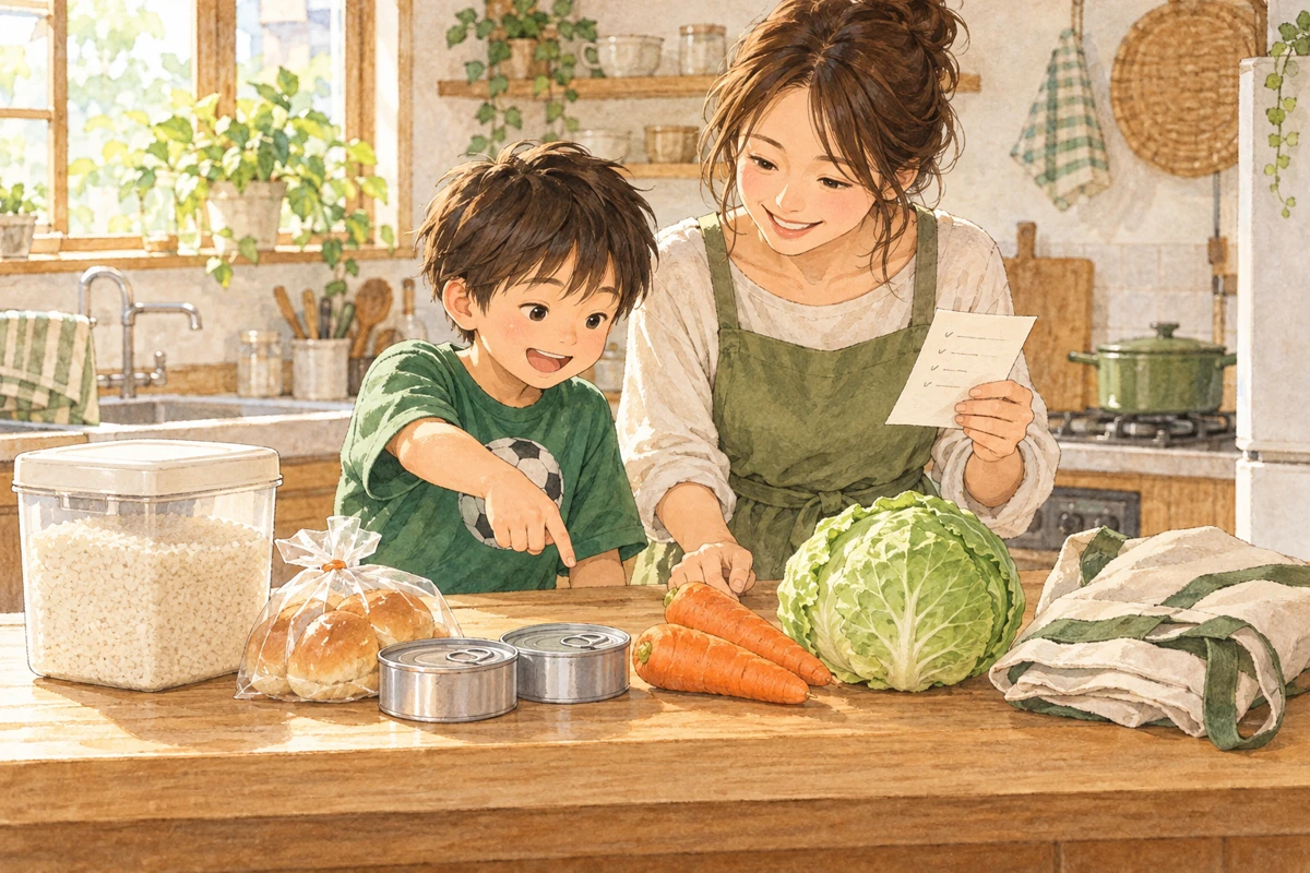 家にある食品を確かめてから買い物メモを作る