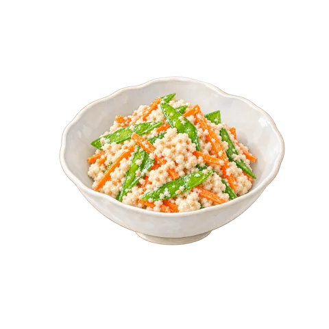 絹さやとにんじんの白和え
