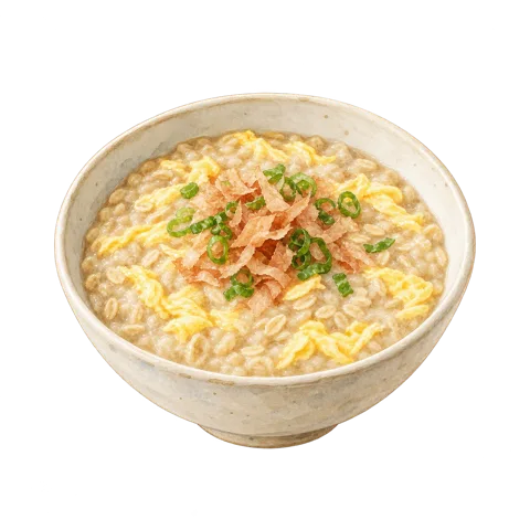 かつおだしの卵オートミール雑炊