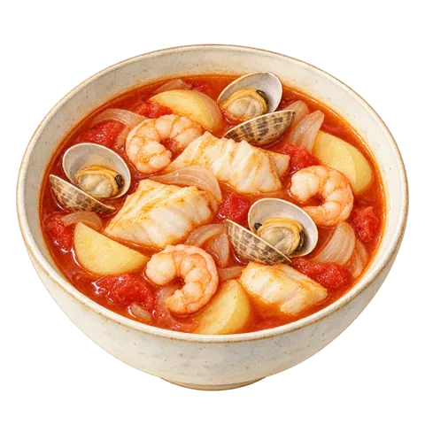 たらとえびのブイヤベース風煮込み