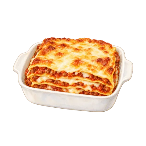 ミートソースとミルクソースのラザニア