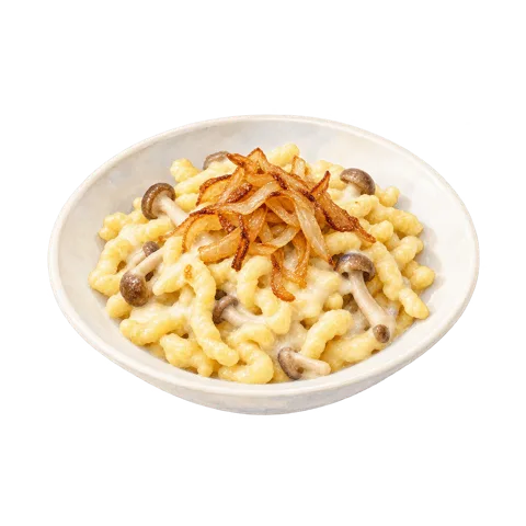 玉ねぎとチーズのシュペッツレ